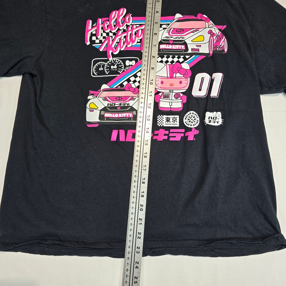 Hello Kitty Tokyo Speed Racing Graphic T-Shirt Black Kids Large Hybrid Sanrio - Picture 5 of 8